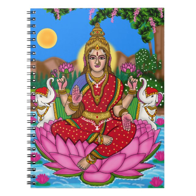 Gudinnan Lakshmi Pappersvaror Anteckningsbok (Framsidan)
