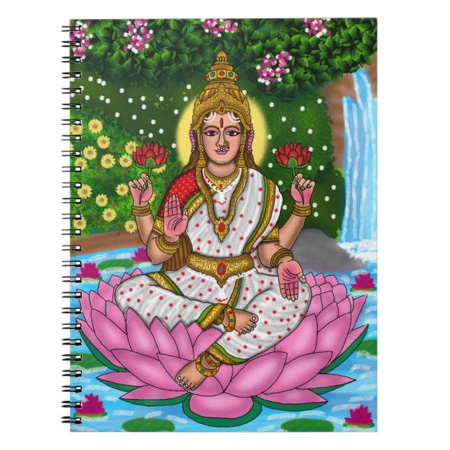 Gudinnan Lakshmi Pappersvaror Anteckningsbok (Framsidan)