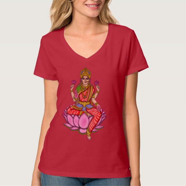 Gudinnan Lakshmi T-Shirt (Framsida)