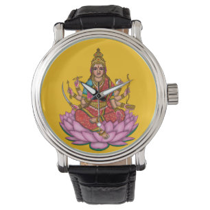 Gudinnan Lakshmi väggklocka Armbandsur