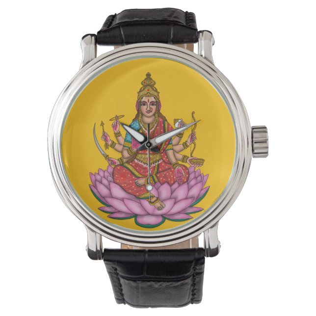 Gudinnan Lakshmi väggklocka Armbandsur (Framsida)