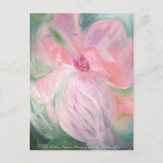 Gudinnan Neptune som dyker upp från djupen Vykort (Framsida)