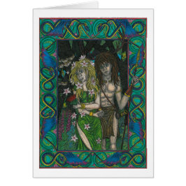 Gudinnan och guden hälsningskort