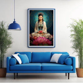 Gudinnan Quan Yin Högfrekvent Porträttmålning Poster