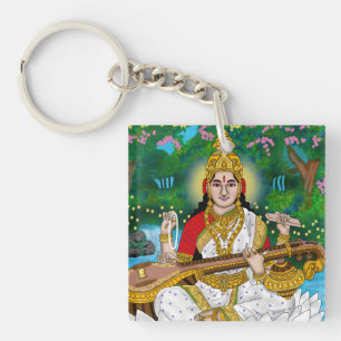 Gudinnan Saraswati Nyckelring