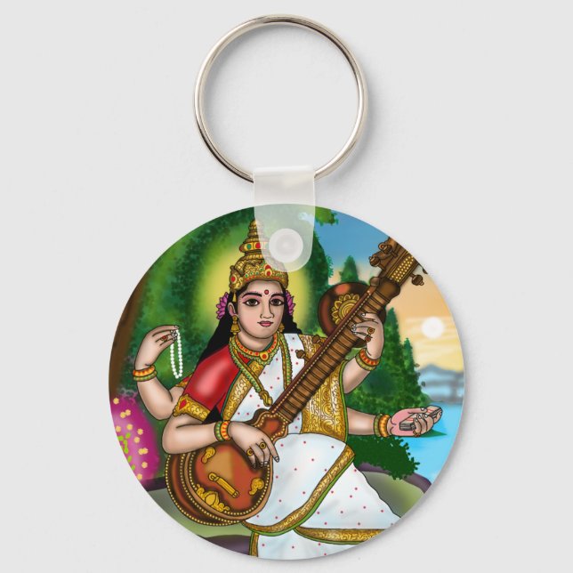 Gudinnan Saraswati Nyckelring (Framsida)