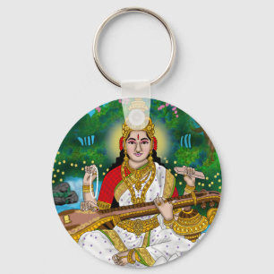 Gudinnan Saraswati Nyckelring