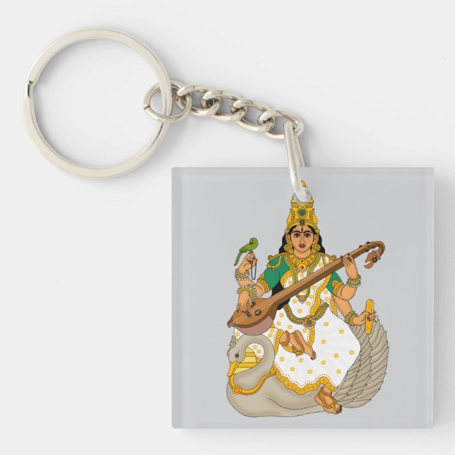 Gudinnan Saraswati Nyckelring (Framsidan)