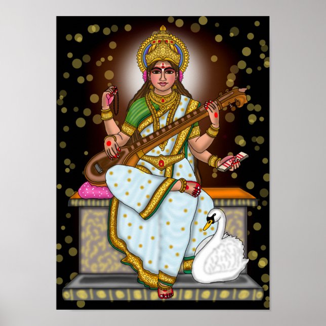 Gudinnan Saraswati  Poster (Framsidan)