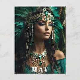*~ GUDINNANS FÖDELSEDAG Emerald Boho AP53 Vykort