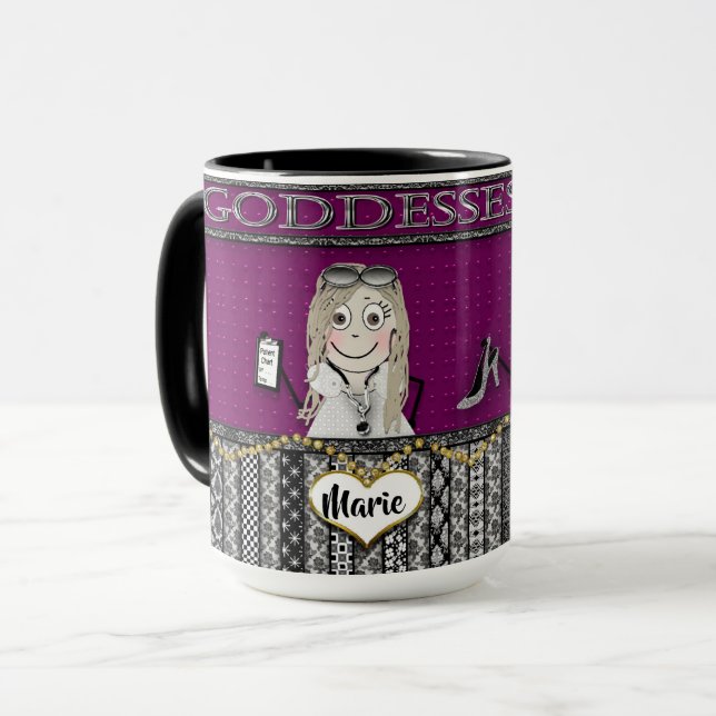 GUDINNOR HÄRSKAR - TVÅ FLICKVÄNNER - MUGG (Framsida vänster)