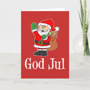 GudJul svensk god jul Santa Helgkort