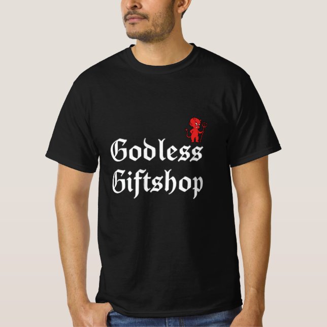Gudlös presentbutik  t shirt (Framsida)
