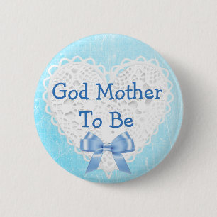 Gudmodern som är den Lacy baby shower för blått Knapp