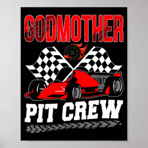 Gudmor T Crew Racing Familj Racing Bil Födelsedags Poster