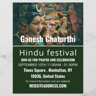 Gudom gud Statue, Hindu Event Advertising Flyer