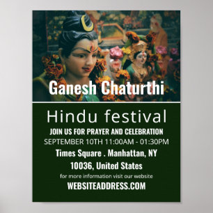 Gudom gud Statue, Hindu Event Advertising Poster