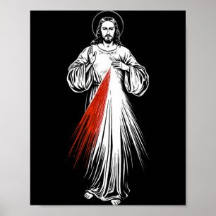 Gudomlig barmhärtighet Jesus katolsk tro helig bil Poster