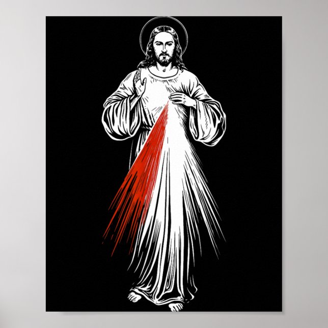 Gudomlig barmhärtighet Jesus katolsk tro helig bil Poster (Framsidan)