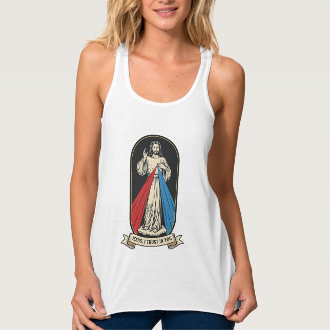Gudomlig barmhärtighet Jesus Vintage Linne Med Racerback (Framsida)