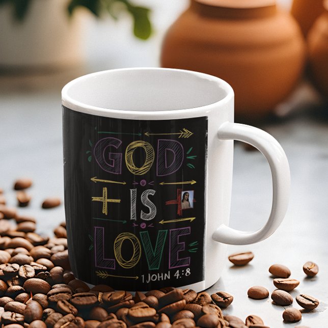 gudomlig bekräftelse: Gud är kärlek Kaffemugg (Skapare uppladdad)