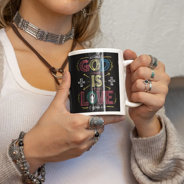 gudomlig bekräftelse: Gud är Kärlek Kaffemugg (Skapare uppladdad)
