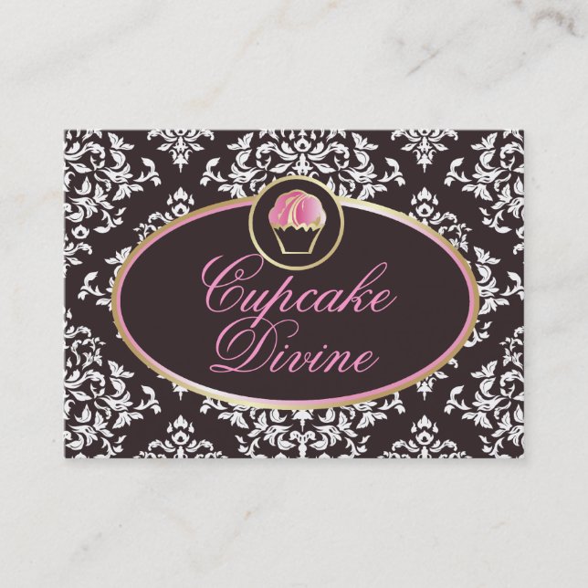 gudomlig fast damast 311-Cupcake Visitkort (Framsida)