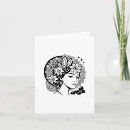 Gudomlig Feminint Mandala Blommig Kristall Inbjuda Inbjudan