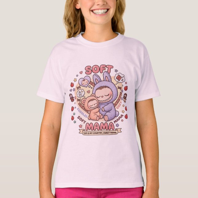 Gudomlig Grafik T-Shirt - Whimsical Plush Moth Kos (Framsida)