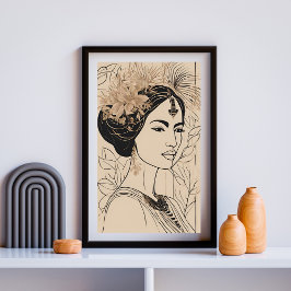 Gudomlig Gudinna Linje Konst Poster