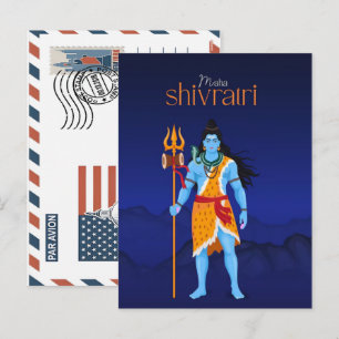 Gudomlig lord Shiva för Maha Shivratri-festivalen Helg Vykort