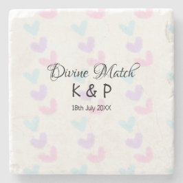 Gudomlig match Lägg par namn bokstav hjärta mönste Stenunderlägg