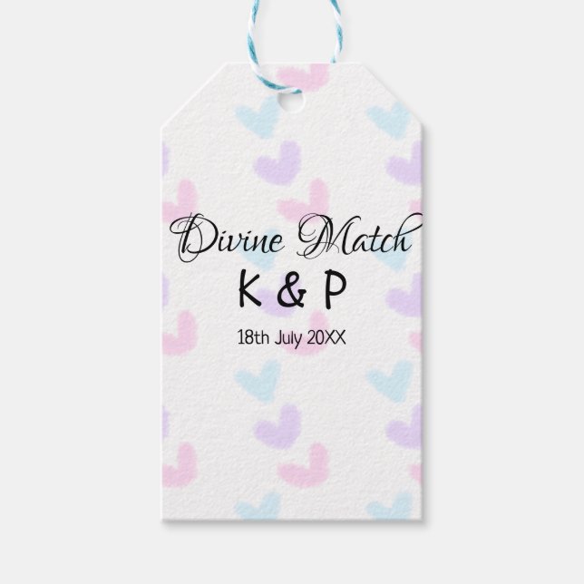 Gudomlig match Lägg till förnamn bokstav hjärta mö Presentetikett (Framsidan)