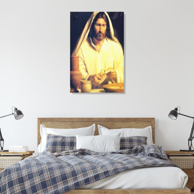 gudomlig matta: Bläda med Jesus Canvastryck (Insitu (sovrum))