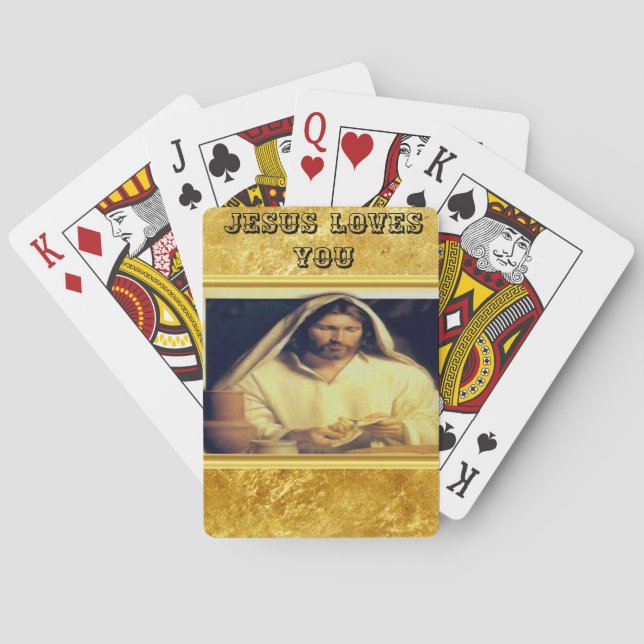 gudomlig matta: Bläda med Jesus Spelkort (Baksidan)