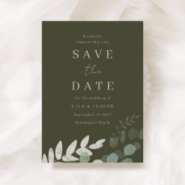 Gudomlig Olivgrön Blad Elegans Bröllop Spara Datumet