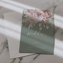 Gudomlig Rosa Guld Rodnad & Salvia Blommig Bröllop