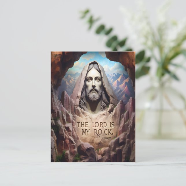 Gudomlig Staty: Herren Är Min Klippa Vykort (Stående Fram)