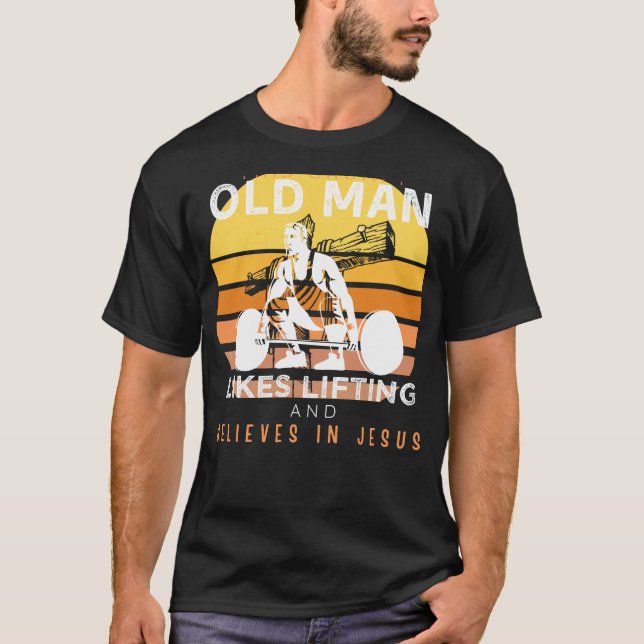 gudomlig styrka: Grumpy Old Mans Jesus Hiss & Humo T Shirt (Framsida)