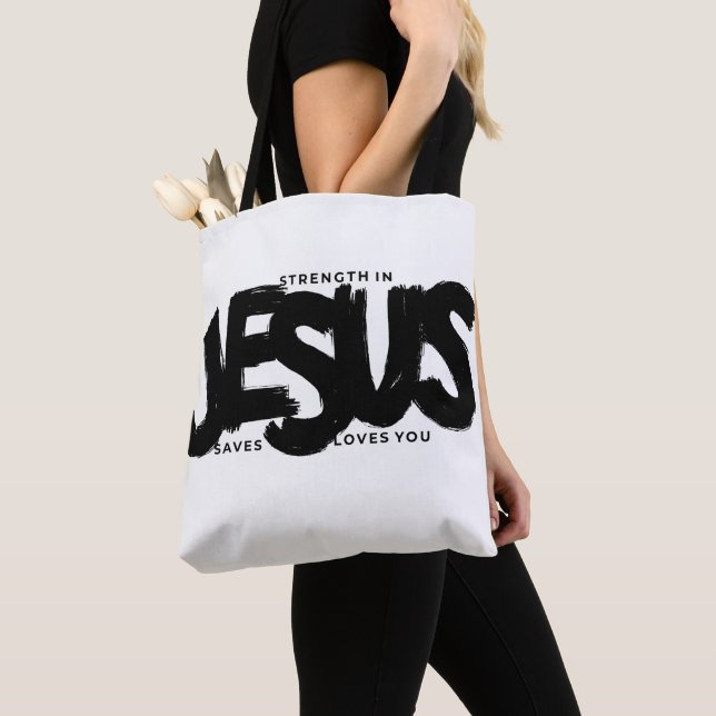 gudomlig styrka:Teckenflagga med Triple Jesus-medd Tygkasse (Närbild)