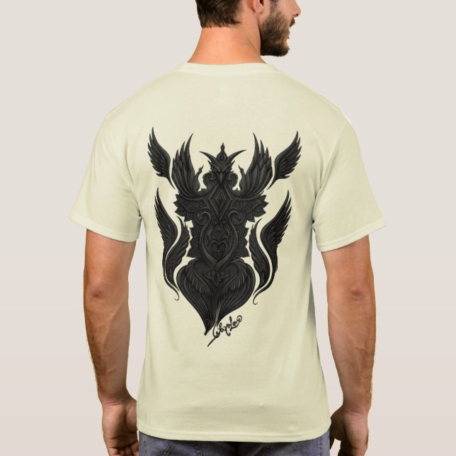 Gudomlig symmetri: intrikat svart & vitt  t shirt (Baksida)