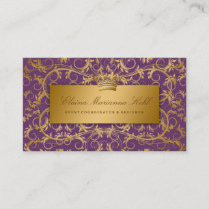 gudomliga lilor för aubergine 311-Golden Visitkort