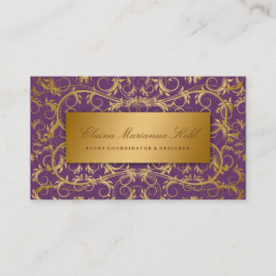 gudomliga lilor för aubergine 311-Golden Visitkort