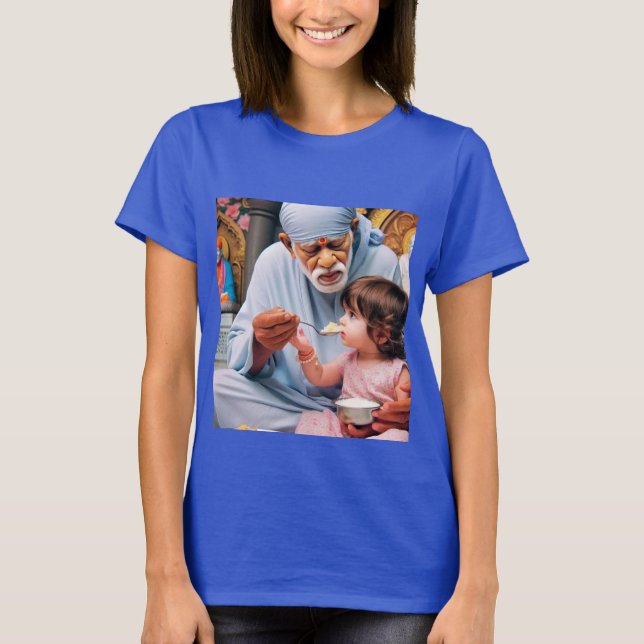 gudomlighet:Sai Baba Watercolor t-shirt (Framsida)