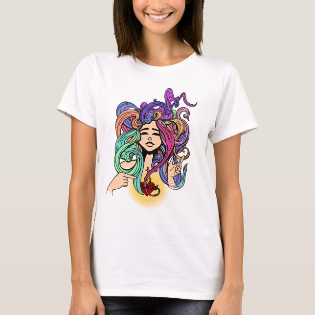 gudomligt kärlek i vit skjorta t shirt (Framsida)