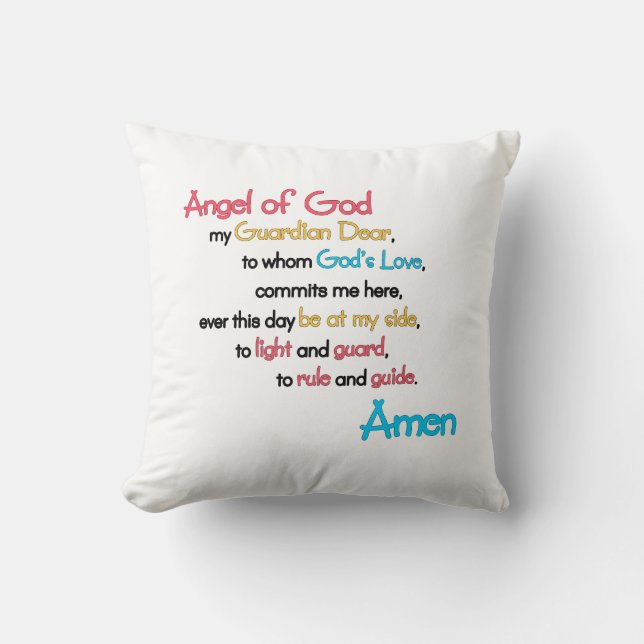 "Guds ängel" Prayer Pillow: Underbar Gift för barn Kudde (Framsida)