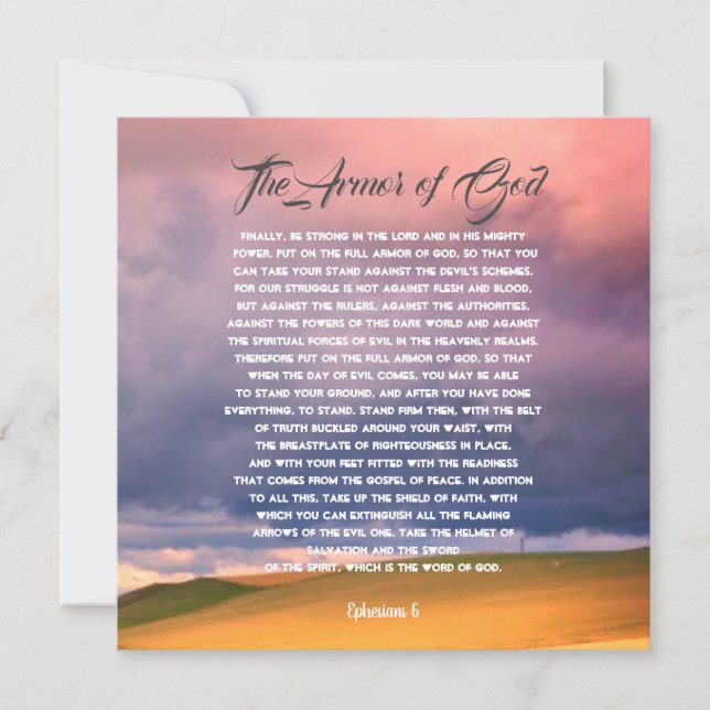 Guds armar, Efesierna 6 Kort (Framsida)