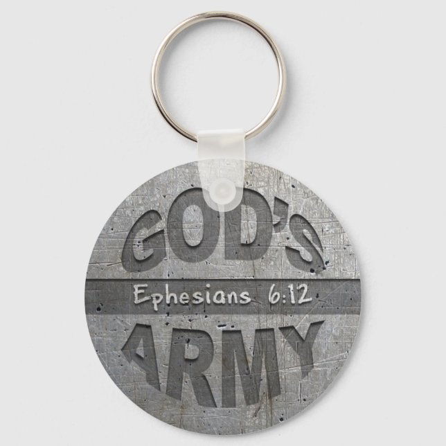 Guds armé - Efesierna 6:12 Bible Verse Metall Gråt Nyckelring (Framsida)
