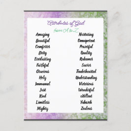 Guds attribut från A till Zed Vykort