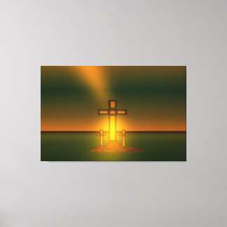 Guds Aura Light över Kristus Kor Canvastryck